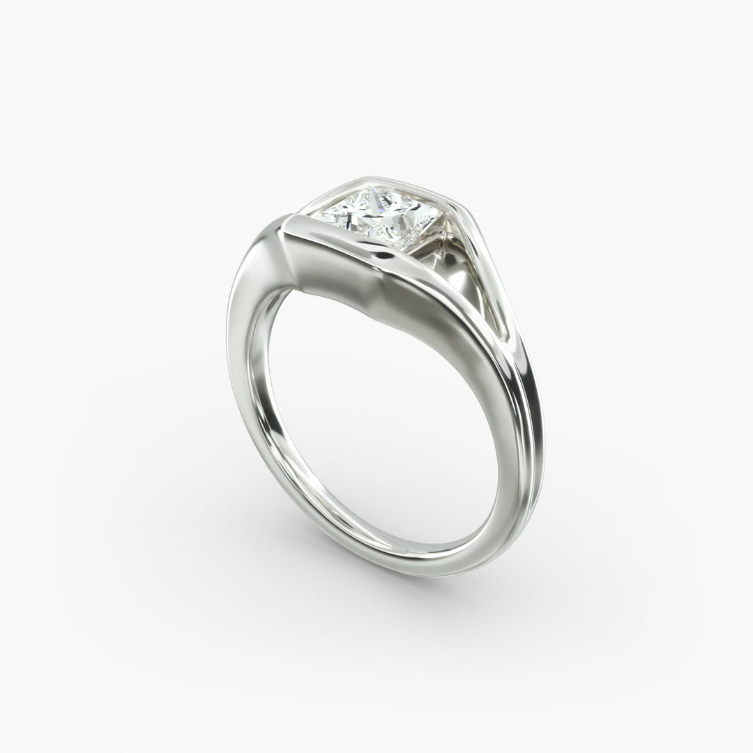 Princess Cut V-Shape Bezel Set Lab-Grown Diamond Ring | 0.50–5.00 Carat | IGI Certified | Yellow, White, Rose Gold