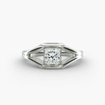 Load image into Gallery viewer, Princess Cut V-Shape Bezel Set Lab-Grown Diamond Ring | 0.50–5.00 Carat | IGI Certified | Yellow, White, Rose Gold
