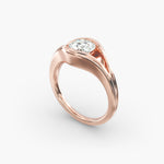 Load image into Gallery viewer, Round Lab-Grown Diamond Ring – V-Shaped Side Design | IGI Certified | 10K/14K/18K Gold
