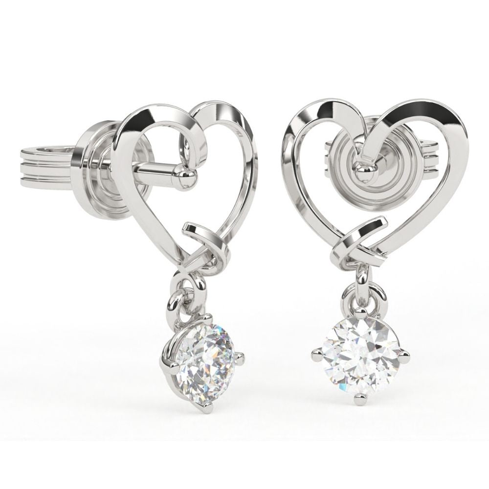 Round Lab Grown Diamond Dangle Earrings 0.50 CTW in 10K 14K 18K White Yellow Rose Gold