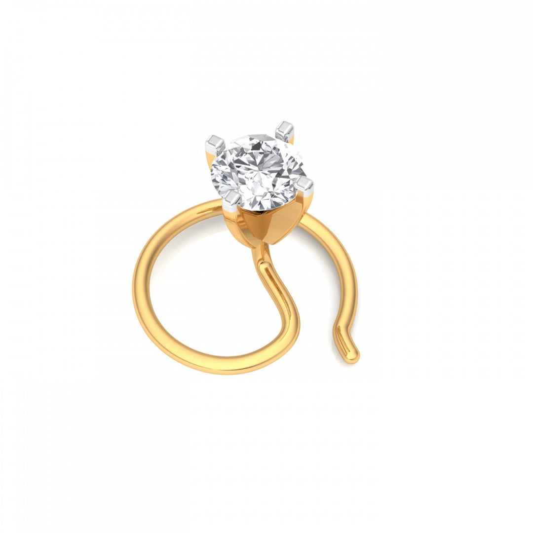 18K Yellow Gold Daily Wear Nose Pin