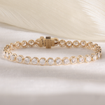 Load image into Gallery viewer, Ready to Ship – 6.70 CT Round Cut Lab-Grown Diamond Bracelet in 14K Yellow Gold