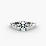 Load image into Gallery viewer, 14K Gold Round With Marquise Shape Three Stone Ring

