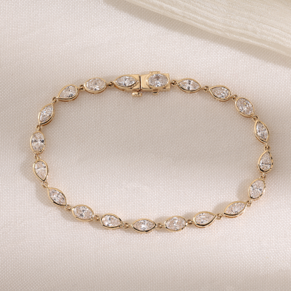 Ready to Ship – 3.92 CT Multi-Shape Lab-Grown Diamond Bracelet in 14K Yellow Gold