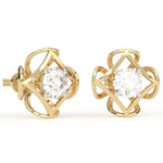 Load image into Gallery viewer, Round Lab Grown Diamond Stud Earrings 0.94 CTW in 10K 14K 18K White Yellow Rose Gold
