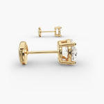 Load image into Gallery viewer, Round Diamond Four‑Prong Stud Earrings 0.50–10.00 CT in 10K/14K/18K White or Yellow Gold
