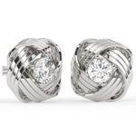 Load image into Gallery viewer, Twisted Round Lab Grown Diamond Earrings 0.93 CTW in 10K 14K 18K White Yellow Rose Gold
