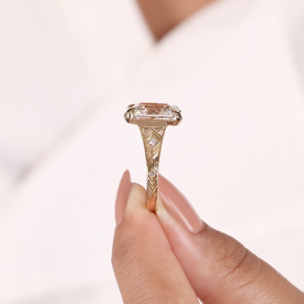 Ready-to-Ship 7 CT Cushion Lab-Grown Diamond Solitaire Ring | 14K Yellow Gold