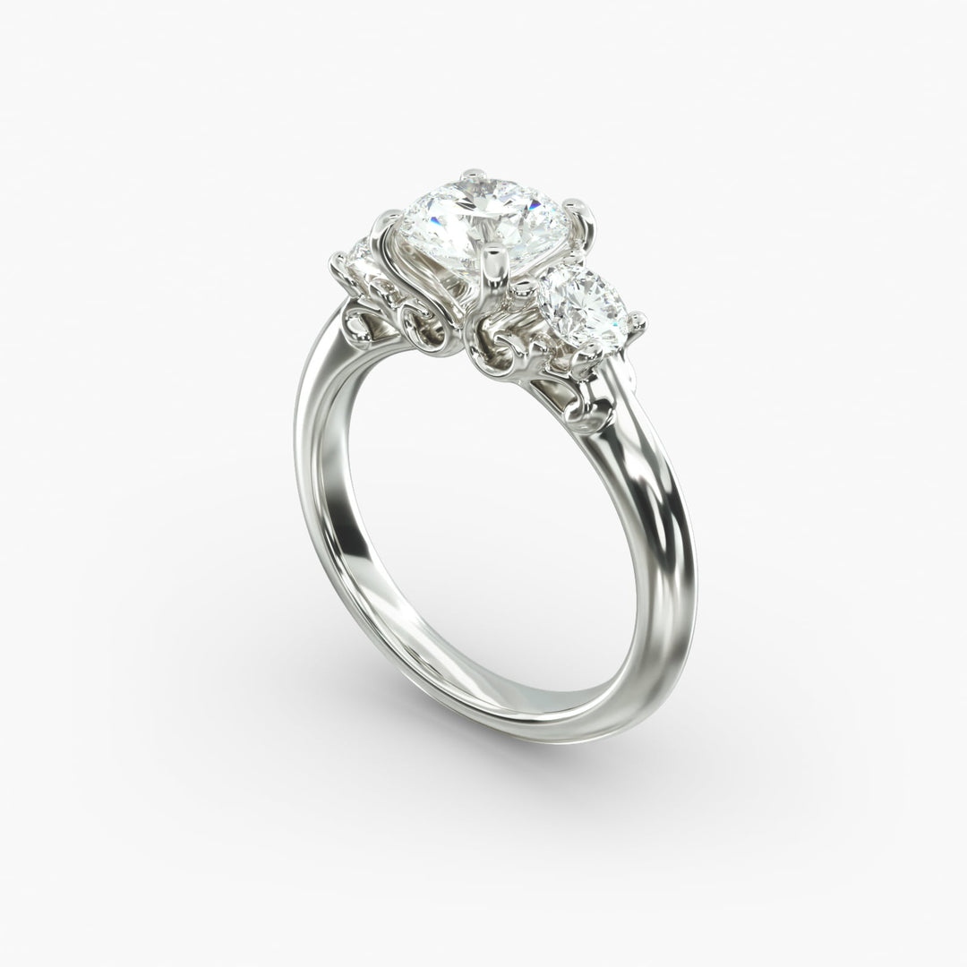 14k Gold Perfect Round Brilliant Cut Solitaire Diamond Engagement Ring