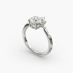 Load image into Gallery viewer, 14K Gold Round And Pear Three Stone Curved Diamond Ring
