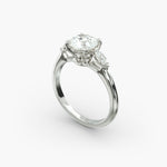 Load image into Gallery viewer, 14K Gold Round With Marquise Shape Three Stone Ring
