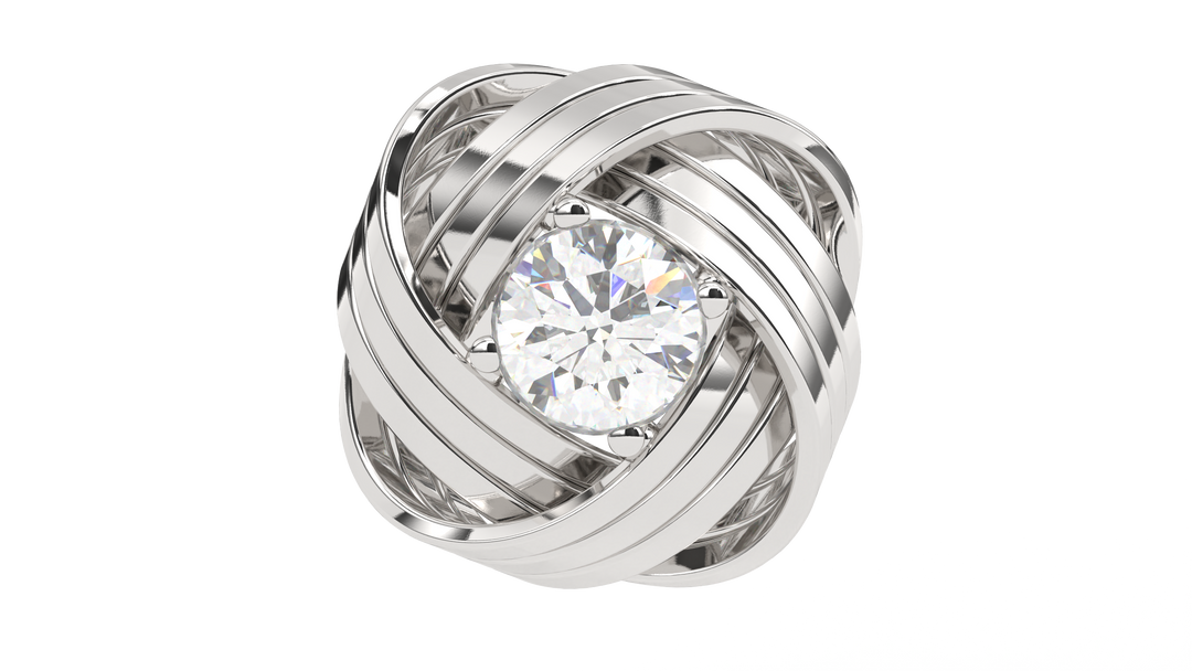 Twisted Round Lab Grown Diamond Earrings 0.93 CTW in 10K 14K 18K White Yellow Rose Gold