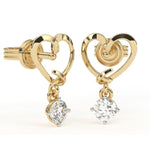 Load image into Gallery viewer, Round Lab Grown Diamond Dangle Earrings 0.50 CTW in 10K 14K 18K White Yellow Rose Gold
