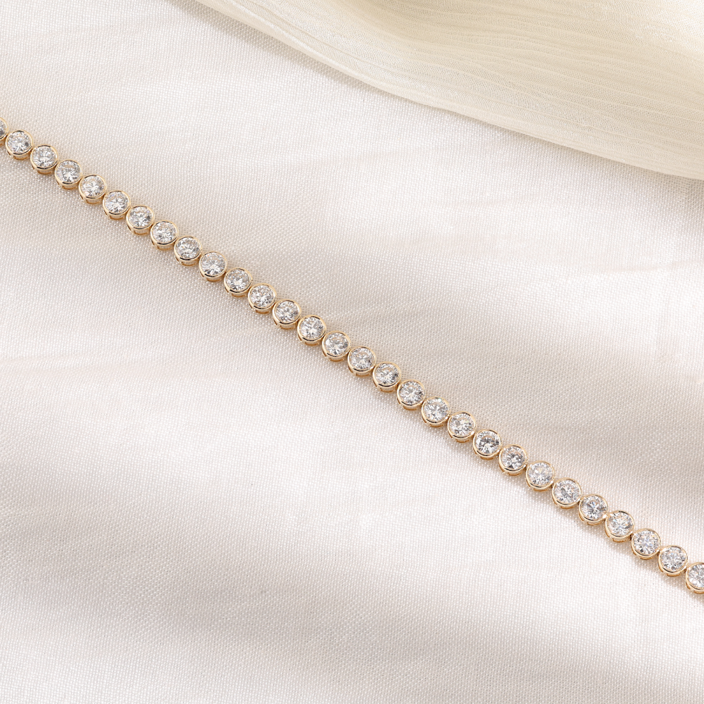 Ready to Ship – 6.70 CT Round Cut Lab-Grown Diamond Bracelet in 14K Yellow Gold