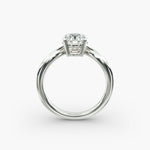 Load image into Gallery viewer, 14K Gold Round And Pear Three Stone Curved Diamond Ring
