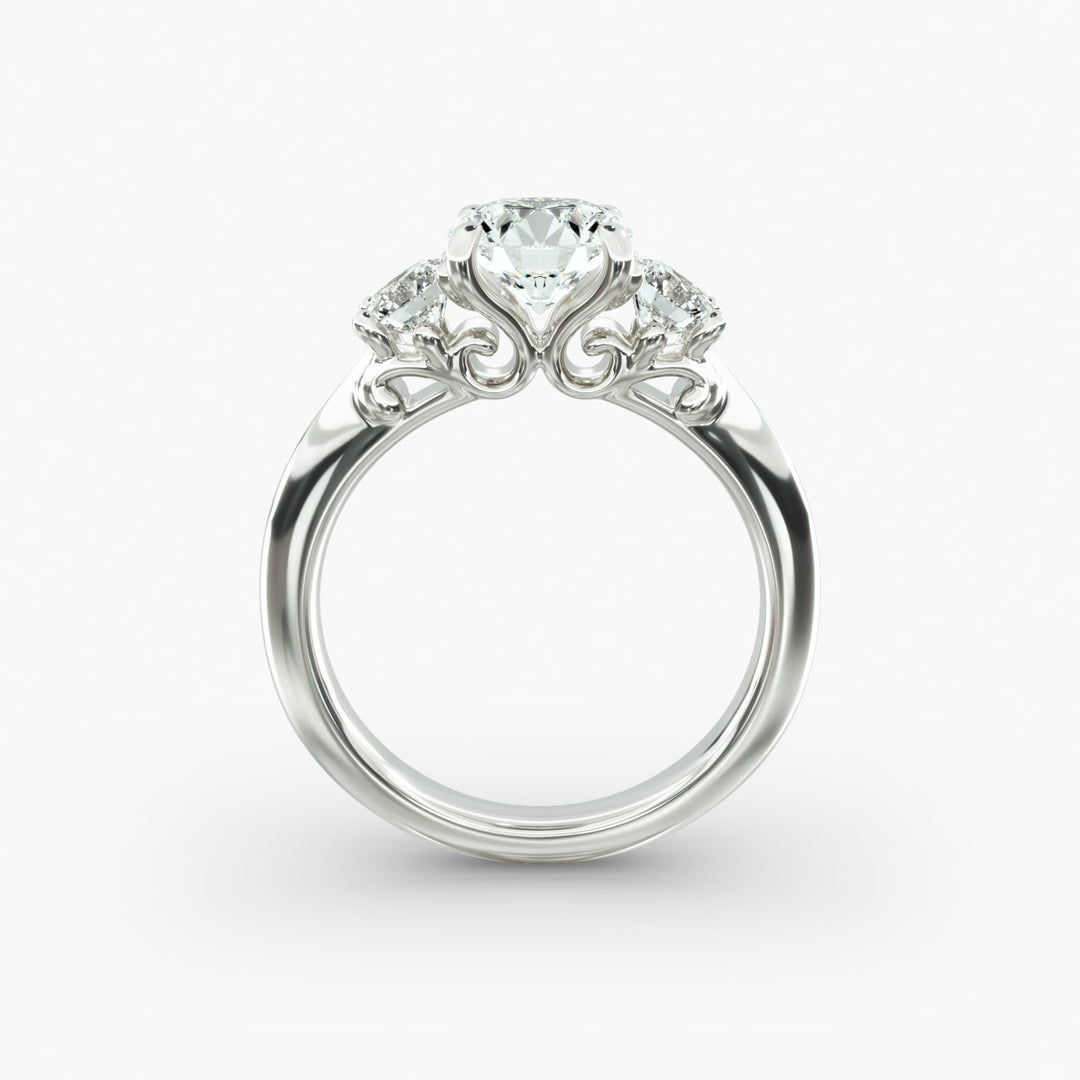 14k Gold Perfect Round Brilliant Cut Solitaire Diamond Engagement Ring
