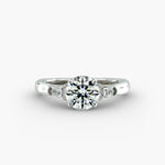 Load image into Gallery viewer, 10K Gold Three Stone Round With Pear Shaped Diamond Engagement Ring
