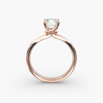 Load image into Gallery viewer, Cushion Lab-Grown Diamond Four-Prong with Twisted Mounting Engagement Ring | Modern Solitaire | IGI Certified | 10K/14K/18K Gold
