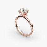 Load image into Gallery viewer, Cushion Lab-Grown Diamond Four-Prong with Twisted Mounting Engagement Ring | Modern Solitaire | IGI Certified | 10K/14K/18K Gold
