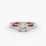 Load image into Gallery viewer, Cushion Lab-Grown Diamond Four-Prong with Twisted Mounting Engagement Ring | Modern Solitaire | IGI Certified | 10K/14K/18K Gold
