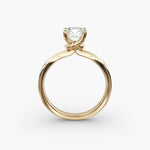 Load image into Gallery viewer, Cushion Lab-Grown Diamond Four-Prong with Twisted Mounting Engagement Ring | Modern Solitaire | IGI Certified | 10K/14K/18K Gold
