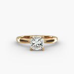 Load image into Gallery viewer, Cushion Lab-Grown Diamond Four-Prong with Twisted Mounting Engagement Ring | Modern Solitaire | IGI Certified | 10K/14K/18K Gold
