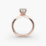 Load image into Gallery viewer, Emerald Lab-Grown Diamond Twisted Band Engagement Ring | IGI Certified | 10K/14K/18K Gold
