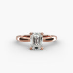 Load image into Gallery viewer, Emerald Lab-Grown Diamond Twisted Band Engagement Ring | IGI Certified | 10K/14K/18K Gold

