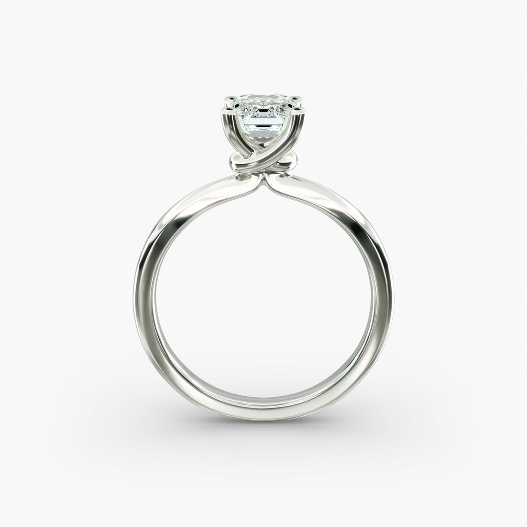 Emerald Lab-Grown Diamond Twisted Band Engagement Ring | IGI Certified | 10K/14K/18K Gold