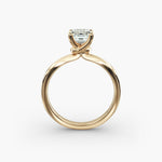 Load image into Gallery viewer, Emerald Lab-Grown Diamond Twisted Band Engagement Ring | IGI Certified | 10K/14K/18K Gold
