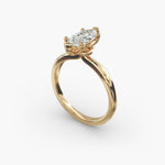Load image into Gallery viewer, Marquise Lab-Grown Diamond Six-Prong Engagement Ring with Twisted Mounting | Modern Solitaire | IGI Certified | 10K/14K/18K Gold
