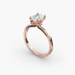 Load image into Gallery viewer, Pear Lab-Grown Diamond Four-Prong Engagement Ring with Twisted Mounting | Unique Solitaire | IGI Certified | 10K/14K/18K Gold
