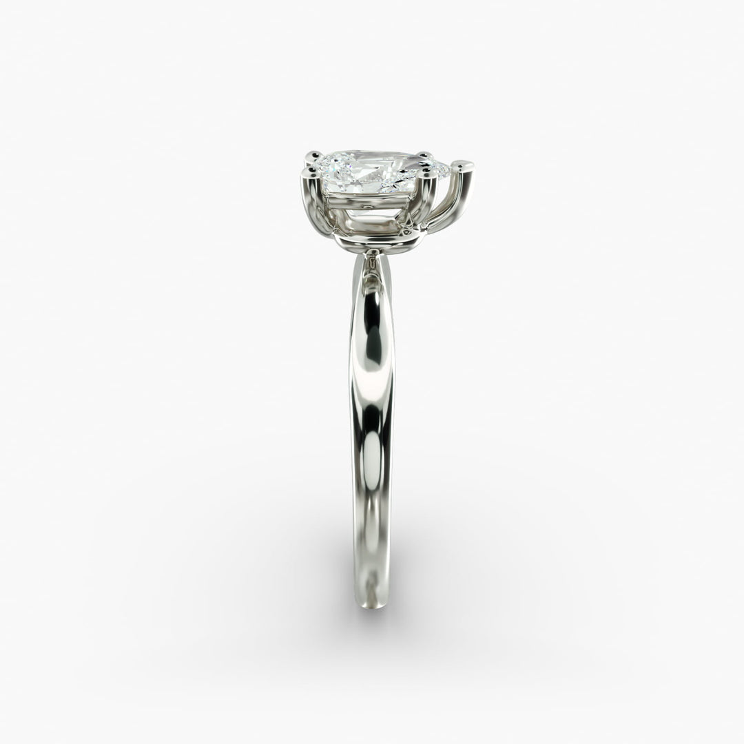Pear Lab-Grown Diamond Four-Prong Engagement Ring with Twisted Mounting | Unique Solitaire | IGI Certified | 10K/14K/18K Gold