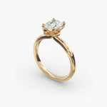 Load image into Gallery viewer, Pear Lab-Grown Diamond Four-Prong Engagement Ring with Twisted Mounting | Unique Solitaire | IGI Certified | 10K/14K/18K Gold
