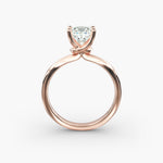 Load image into Gallery viewer, Princess Lab-Grown Diamond Four-Prong Engagement Ring with Twisted Mounting | Unique Solitaire | IGI Certified | 10K/14K/18K Gold

