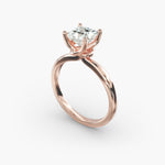 Load image into Gallery viewer, Princess Lab-Grown Diamond Four-Prong Engagement Ring with Twisted Mounting | Unique Solitaire | IGI Certified | 10K/14K/18K Gold

