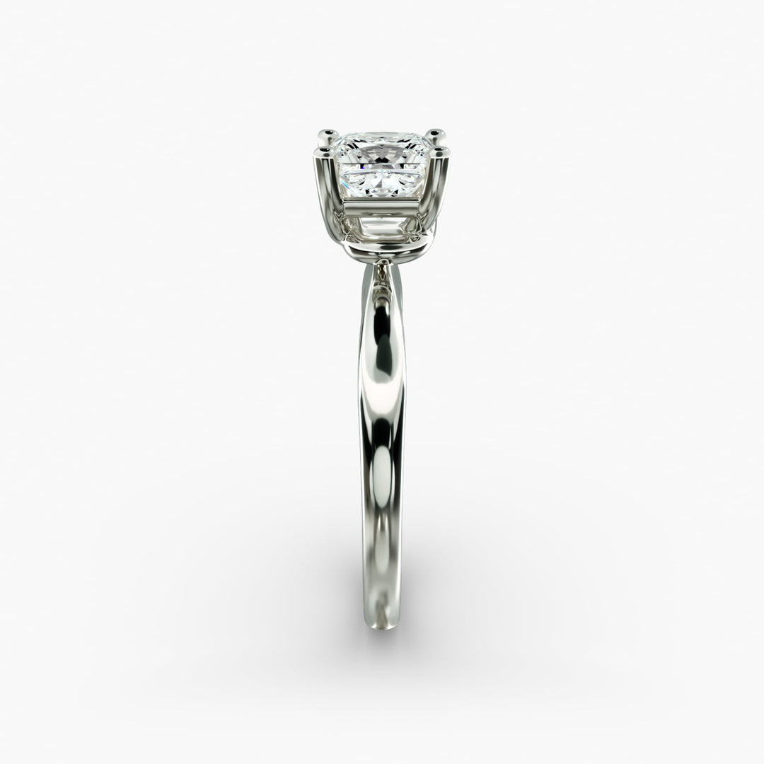 Princess Lab-Grown Diamond Four-Prong Engagement Ring with Twisted Mounting | Unique Solitaire | IGI Certified | 10K/14K/18K Gold
