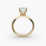 Load image into Gallery viewer, Princess Lab-Grown Diamond Four-Prong Engagement Ring with Twisted Mounting | Unique Solitaire | IGI Certified | 10K/14K/18K Gold
