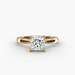 Load image into Gallery viewer, Princess Lab-Grown Diamond Four-Prong Engagement Ring with Twisted Mounting | Unique Solitaire | IGI Certified | 10K/14K/18K Gold
