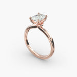 Load image into Gallery viewer, Radiant Lab-Grown Diamond Four-Prong with Twisted Under-Band Engagement Ring | Modern Solitaire | IGI Certified | 10K/14K/18K Gold
