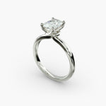 Load image into Gallery viewer, Radiant Lab-Grown Diamond Four-Prong with Twisted Under-Band Engagement Ring | Modern Solitaire | IGI Certified | 10K/14K/18K Gold
