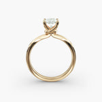Load image into Gallery viewer, Radiant Lab-Grown Diamond Four-Prong with Twisted Under-Band Engagement Ring | Modern Solitaire | IGI Certified | 10K/14K/18K Gold
