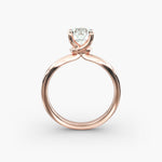 Load image into Gallery viewer, Round Lab-Grown Diamond Four-Prong with Twisted Under-Band Engagement Ring | Modern Solitaire | IGI Certified | 10K/14K/18K Gold
