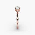 Load image into Gallery viewer, Round Lab-Grown Diamond Four-Prong with Twisted Under-Band Engagement Ring | Modern Solitaire | IGI Certified | 10K/14K/18K Gold
