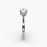 Load image into Gallery viewer, Round Lab-Grown Diamond Four-Prong with Twisted Under-Band Engagement Ring | Modern Solitaire | IGI Certified | 10K/14K/18K Gold
