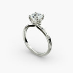 Load image into Gallery viewer, Round Lab-Grown Diamond Four-Prong with Twisted Under-Band Engagement Ring | Modern Solitaire | IGI Certified | 10K/14K/18K Gold
