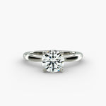 Load image into Gallery viewer, Round Lab-Grown Diamond Four-Prong with Twisted Under-Band Engagement Ring | Modern Solitaire | IGI Certified | 10K/14K/18K Gold
