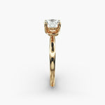 Load image into Gallery viewer, Round Lab-Grown Diamond Four-Prong with Twisted Under-Band Engagement Ring | Modern Solitaire | IGI Certified | 10K/14K/18K Gold
