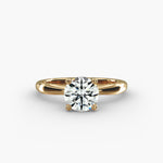 Load image into Gallery viewer, Round Lab-Grown Diamond Four-Prong with Twisted Under-Band Engagement Ring | Modern Solitaire | IGI Certified | 10K/14K/18K Gold
