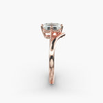 Load image into Gallery viewer, Emerald Lab-Grown Diamond Four-Prong V-Shaped Engagement Ring | Classic Solitaire | IGI Certified | 10K/14K/18K Gold
